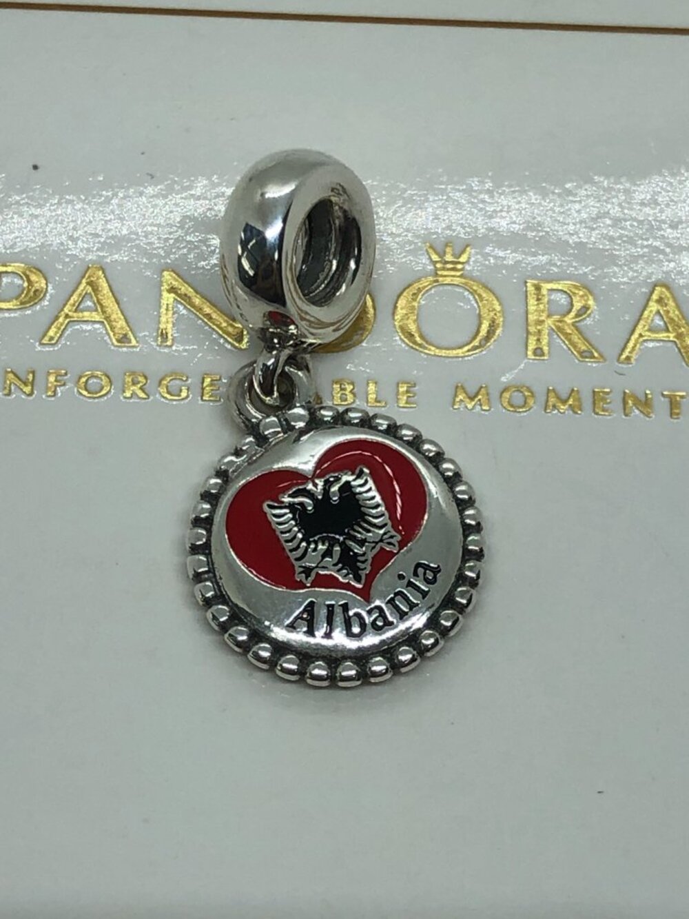 ✨🔥Pandora Albania Flag Charm S925 Silver with box
